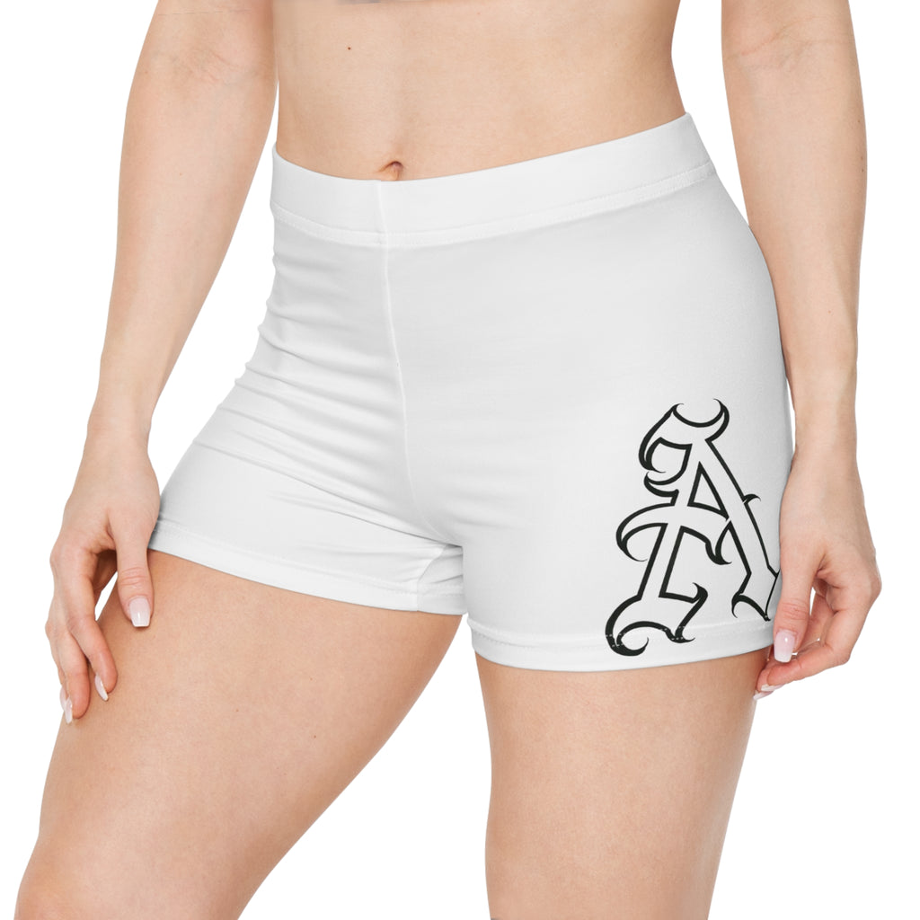 Initials Athletic Women's Shorts — Gothic 'A' Monogram Activewear