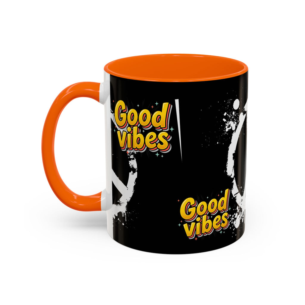 Good Vibes Peace Sign Accent Coffee Mug (11/15oz)