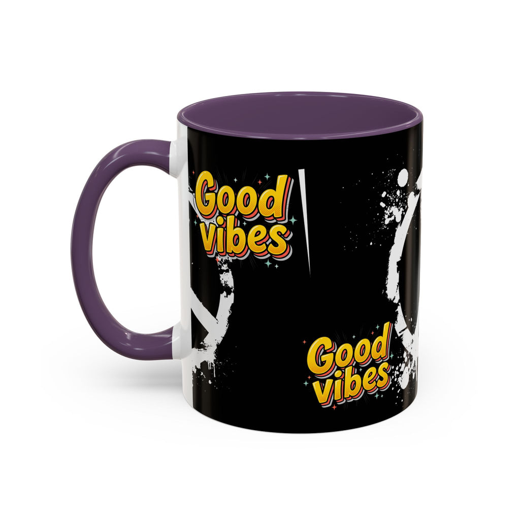 Good Vibes Peace Sign Accent Coffee Mug (11/15oz)