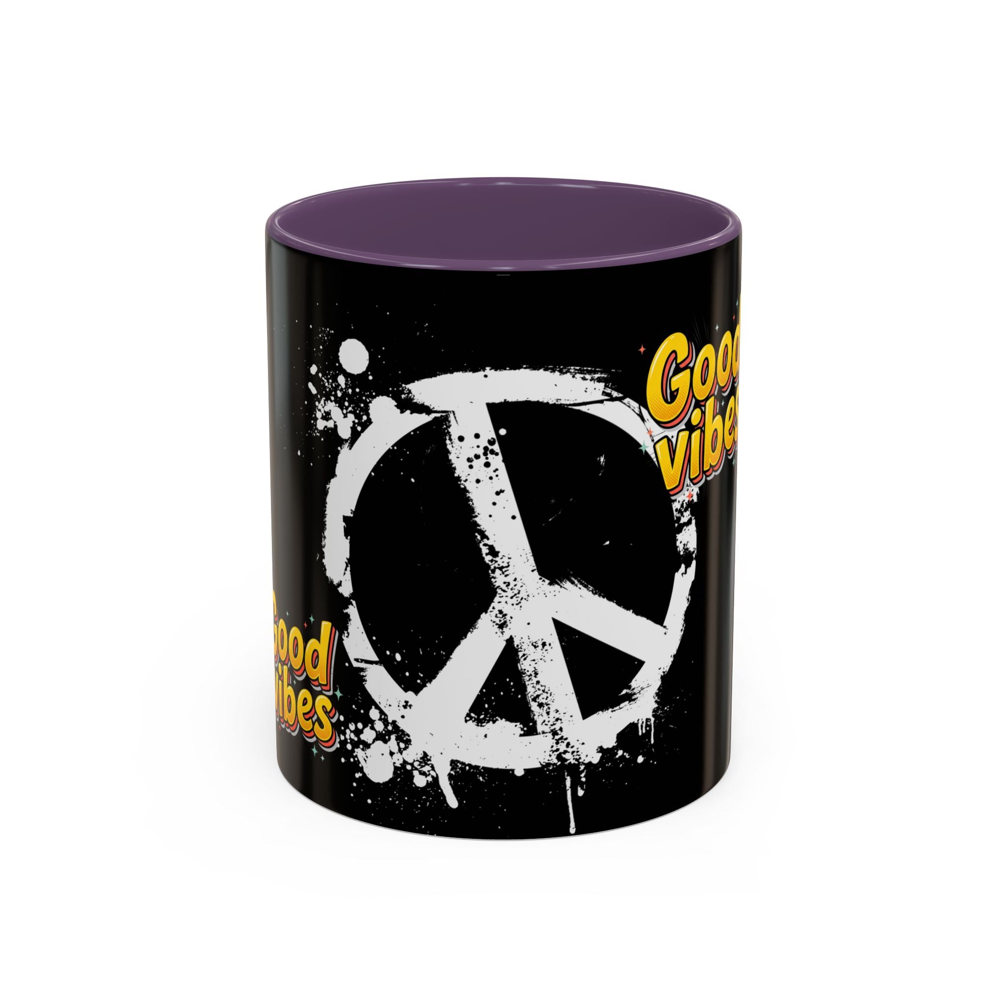 Good Vibes Peace Sign Accent Coffee Mug (11/15oz)