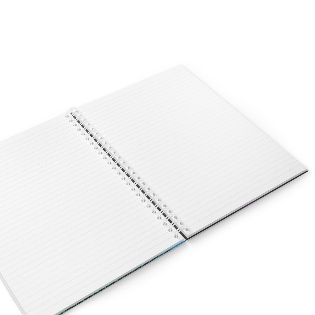Celestial Moon Spiral Notebook — Galaxy Crescent Journal with Mystic Hourglass Design