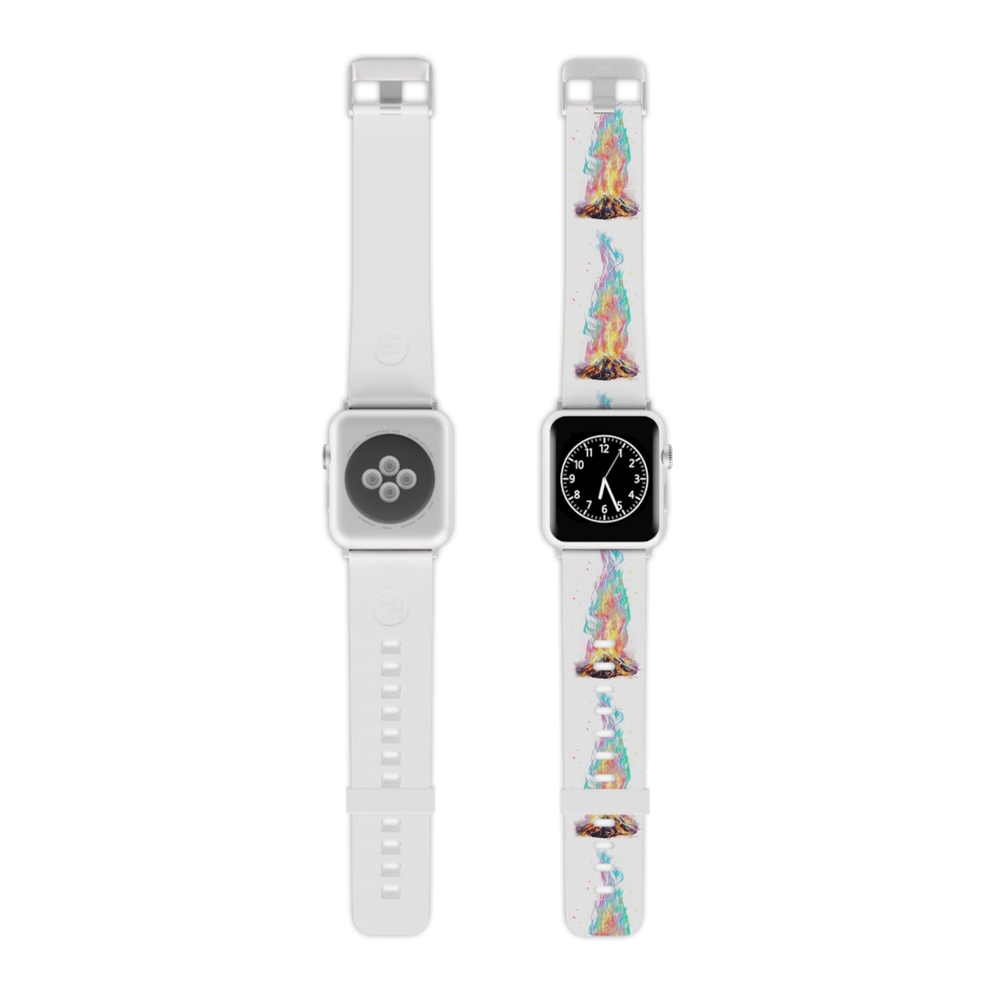 Colorful Campfire Apple Watch Band — Vibrant Bonfire Silicone Strap
