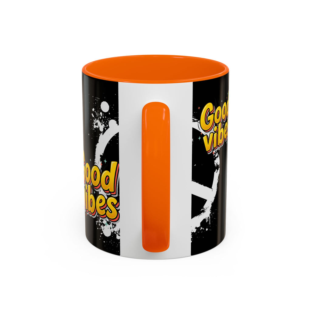 Good Vibes Peace Sign Accent Coffee Mug (11/15oz)