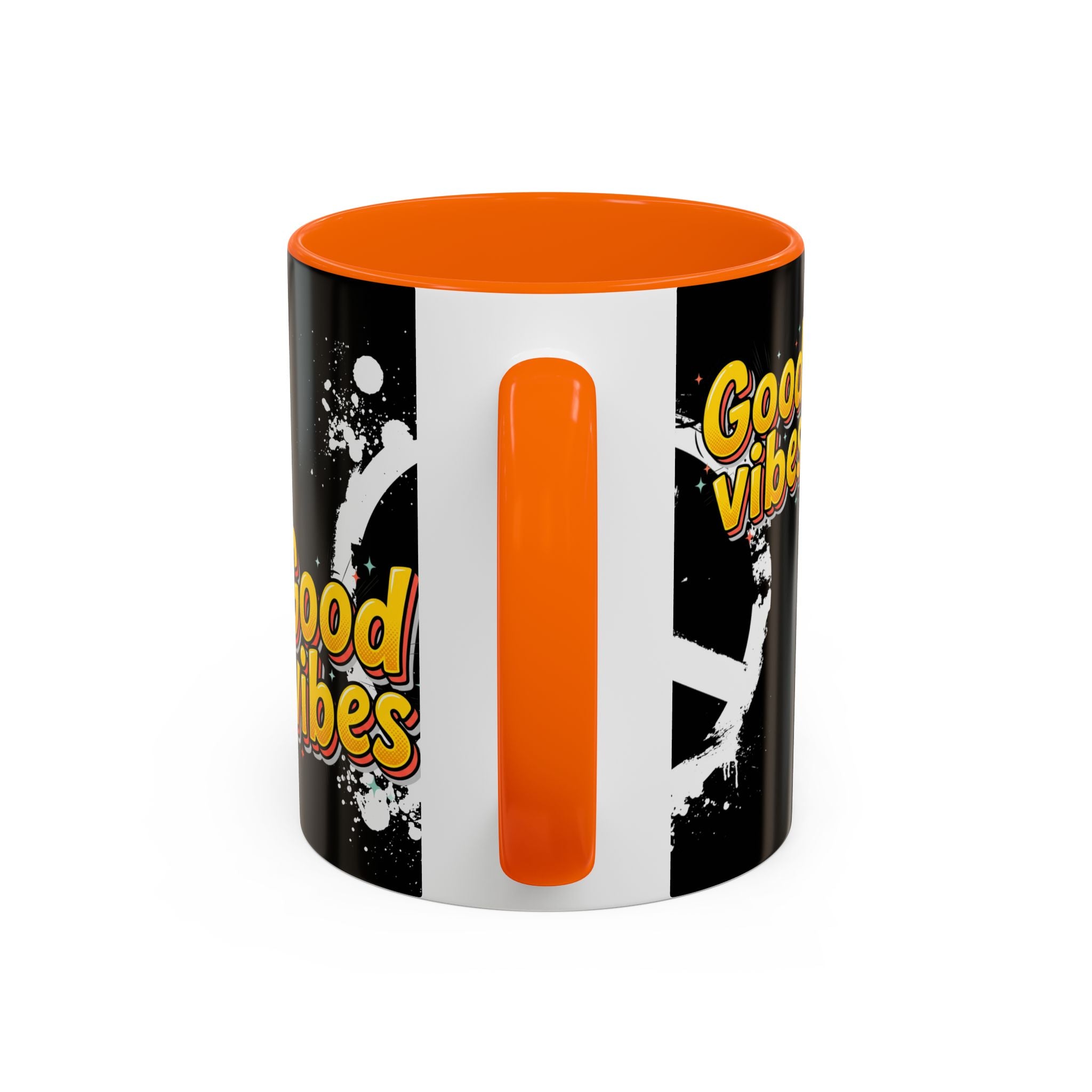 Good Vibes Peace Sign Accent Coffee Mug (11/15oz)