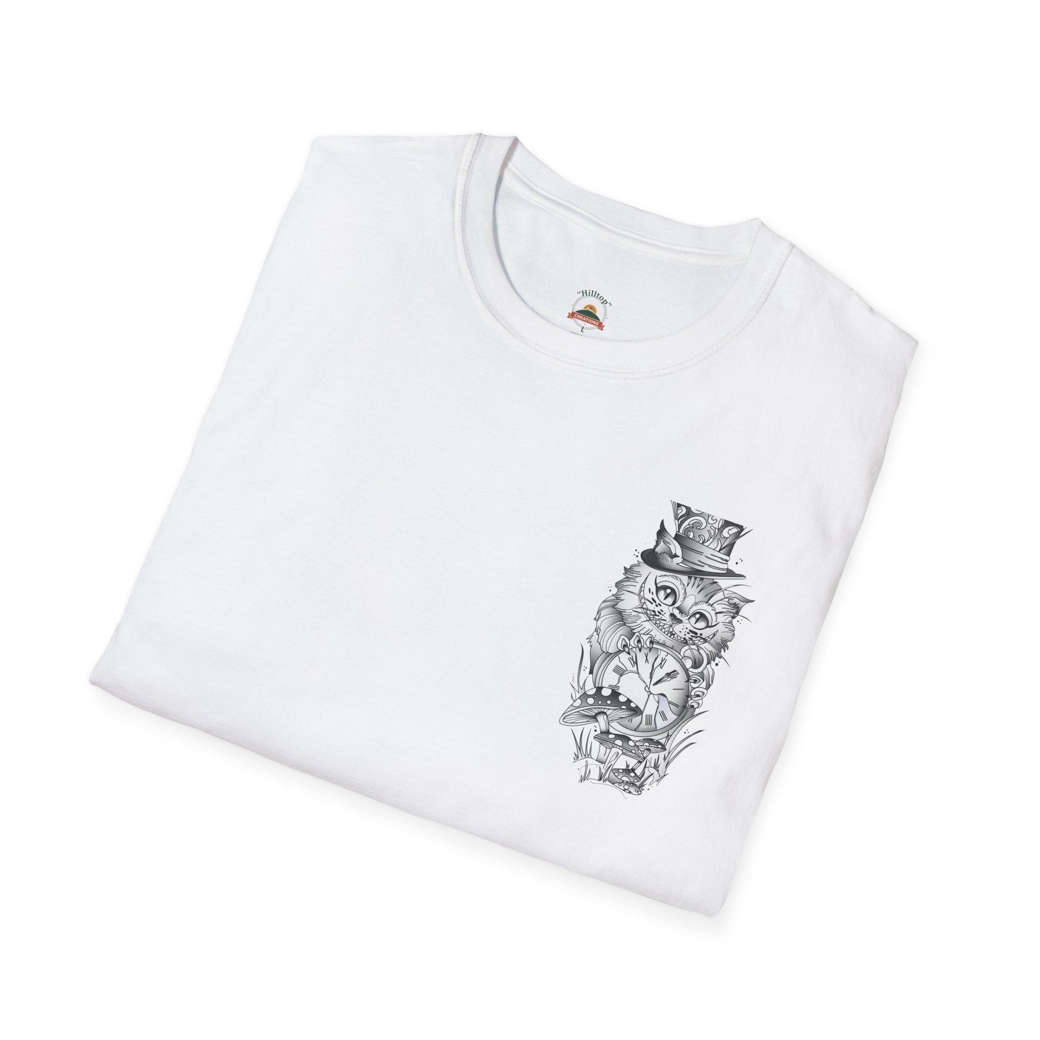 Mad Hatter Graphic T-Shirt — Gothic Alice-in-Wonderland Illustration