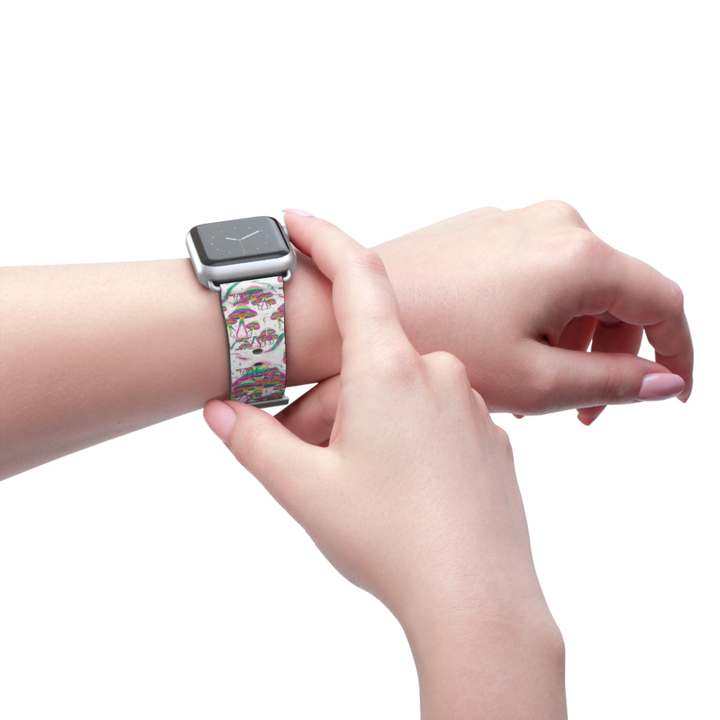 Psychedelic Mushroom Watch Band — Colorful Trippy Flora Strap for Smartwatch