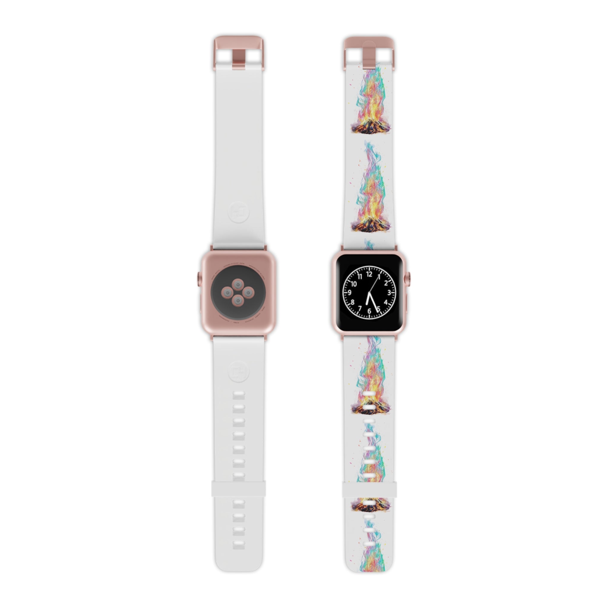 Colorful Campfire Apple Watch Band — Vibrant Bonfire Silicone Strap