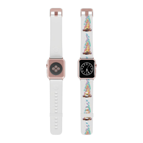 Colorful Campfire Apple Watch Band — Vibrant Bonfire Silicone Strap
