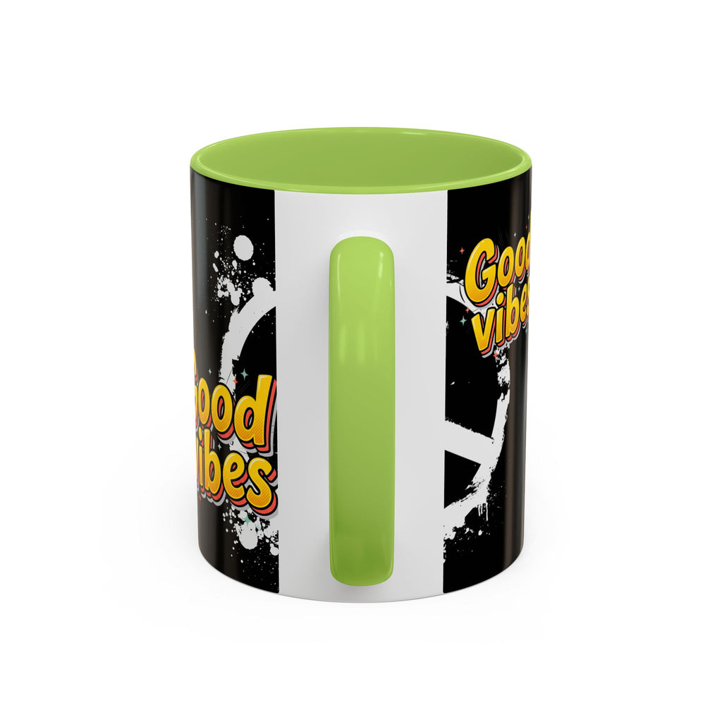 Good Vibes Peace Sign Accent Coffee Mug (11/15oz)