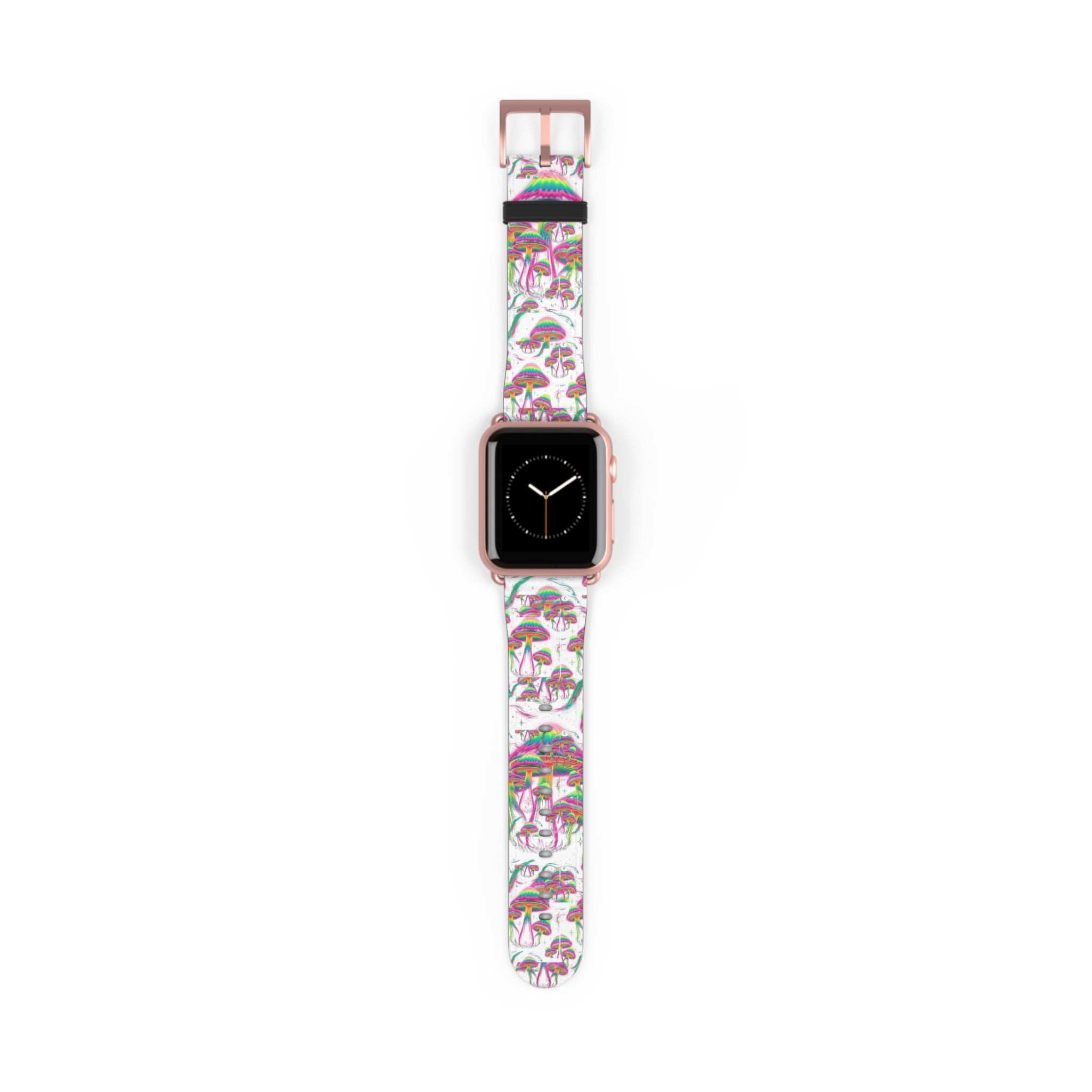 Psychedelic Mushroom Watch Band — Colorful Trippy Flora Strap for Smartwatch