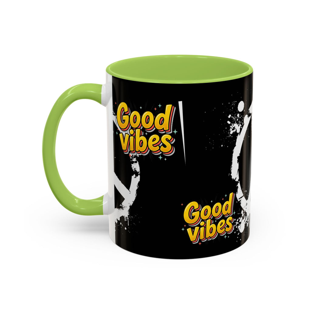 Good Vibes Peace Sign Accent Coffee Mug (11/15oz)
