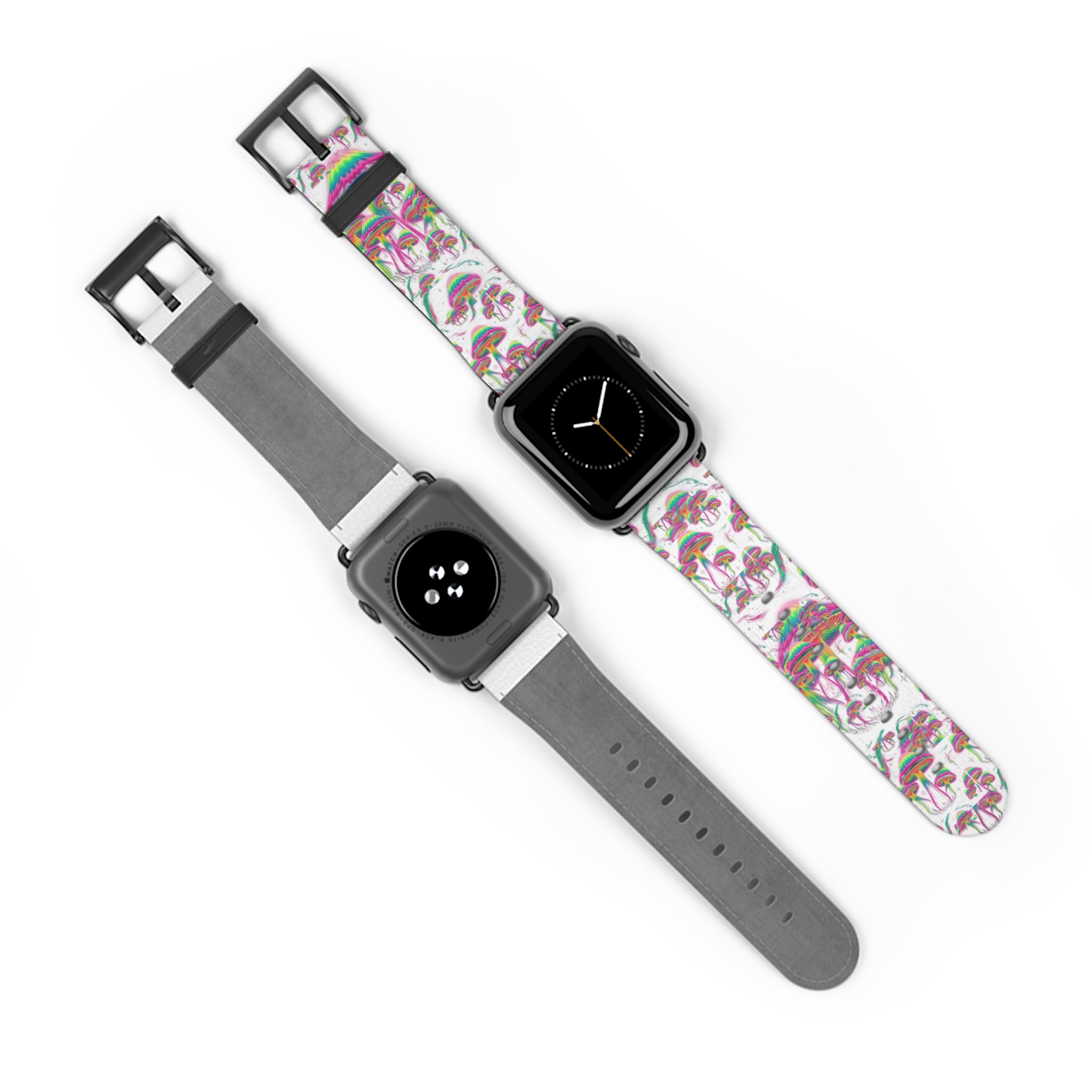 Psychedelic Mushroom Watch Band — Colorful Trippy Flora Strap for Smartwatch