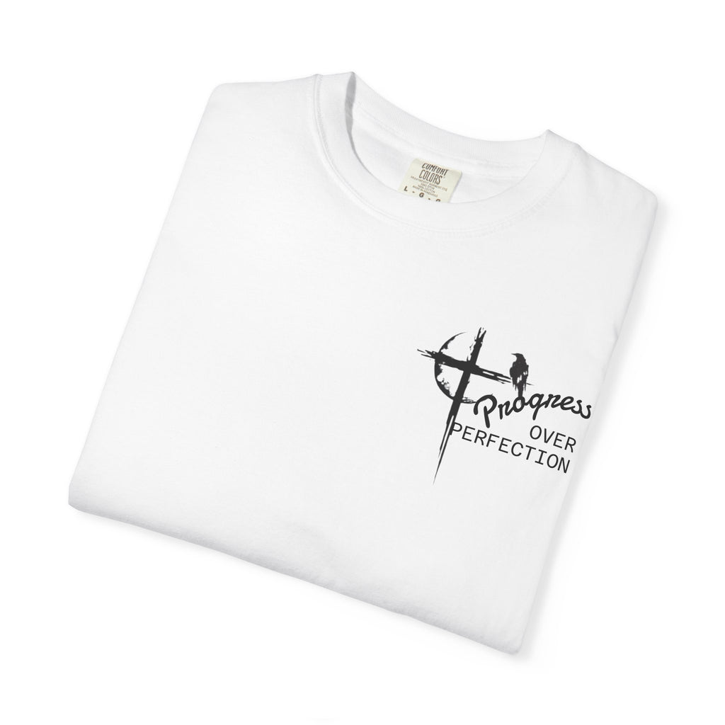 T-Shirt — “Every Saint Has a Past, Every Sinner Has a Future” Christian Cross Tee