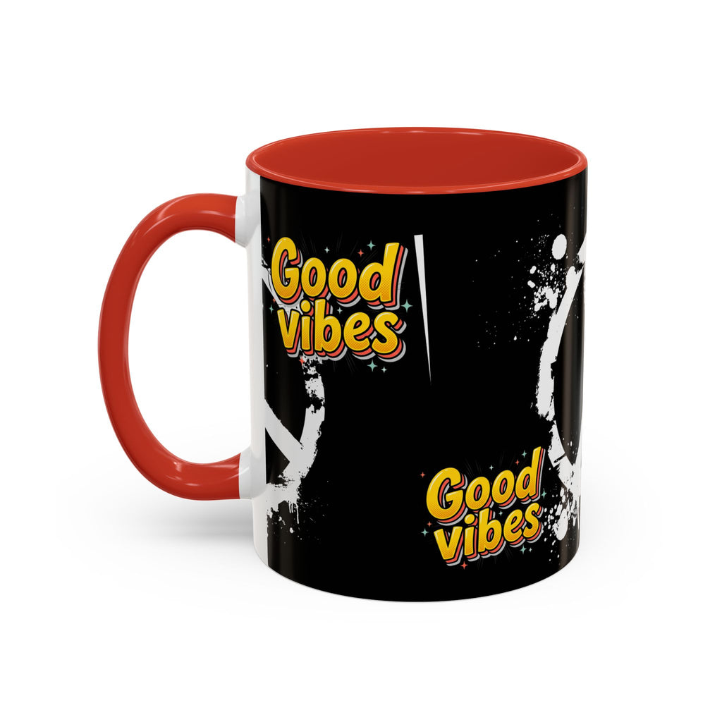 Good Vibes Peace Sign Accent Coffee Mug (11/15oz)