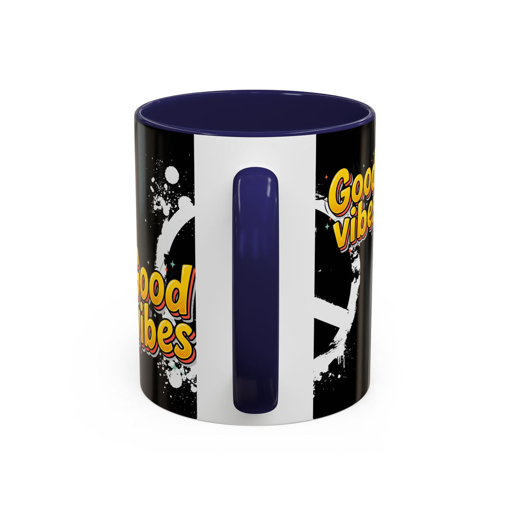 Good Vibes Peace Sign Accent Coffee Mug (11/15oz)