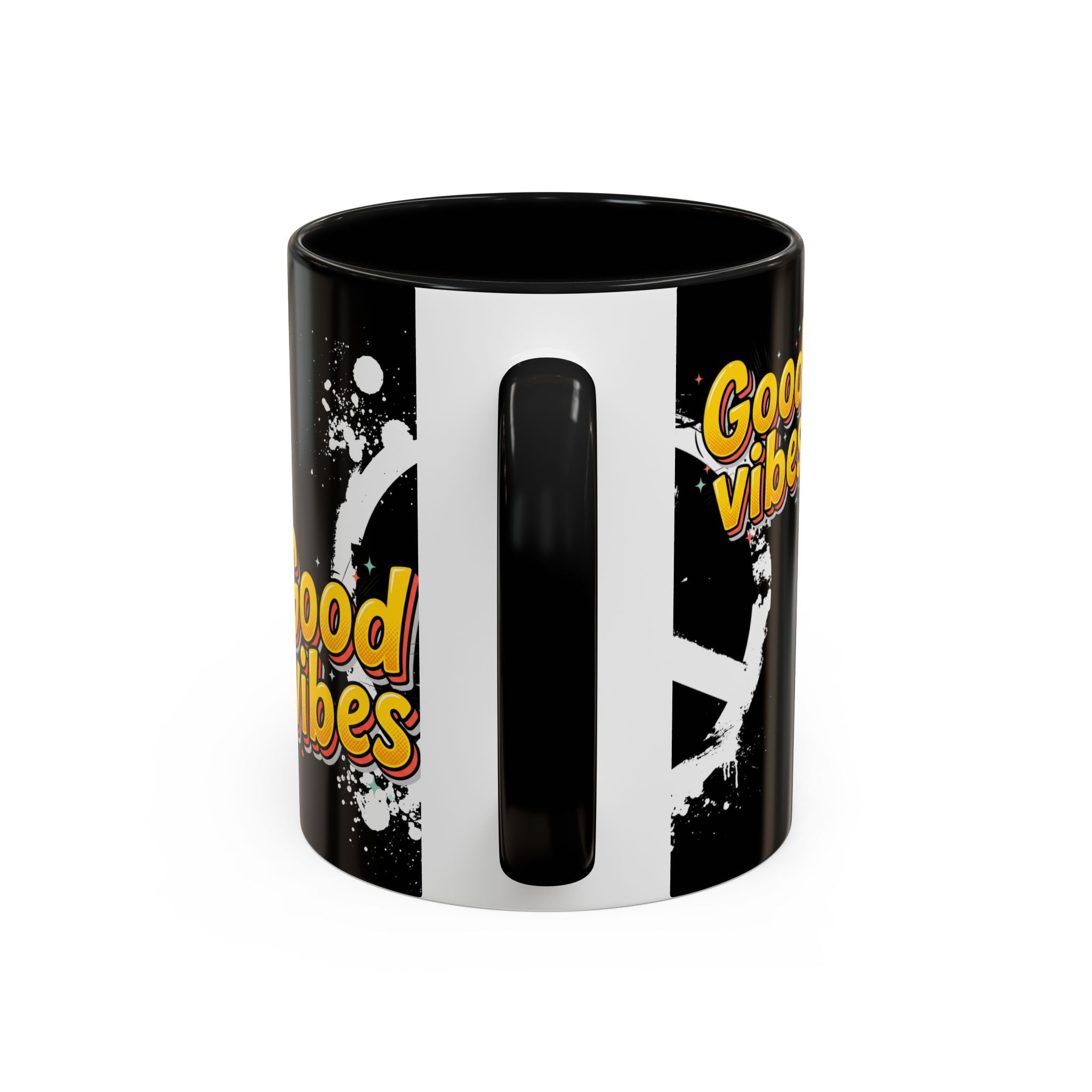 Good Vibes Peace Sign Accent Coffee Mug (11/15oz)
