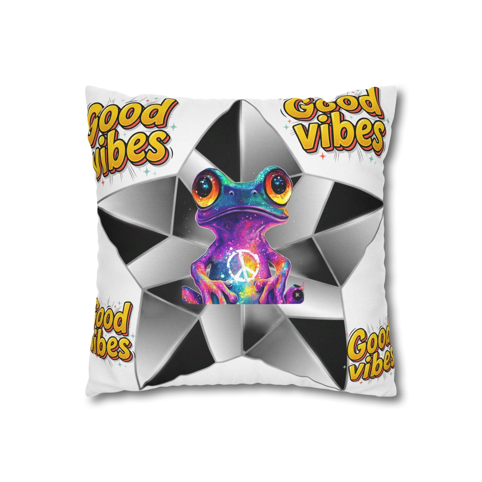 Good Vibes Frog Decorative Pillow