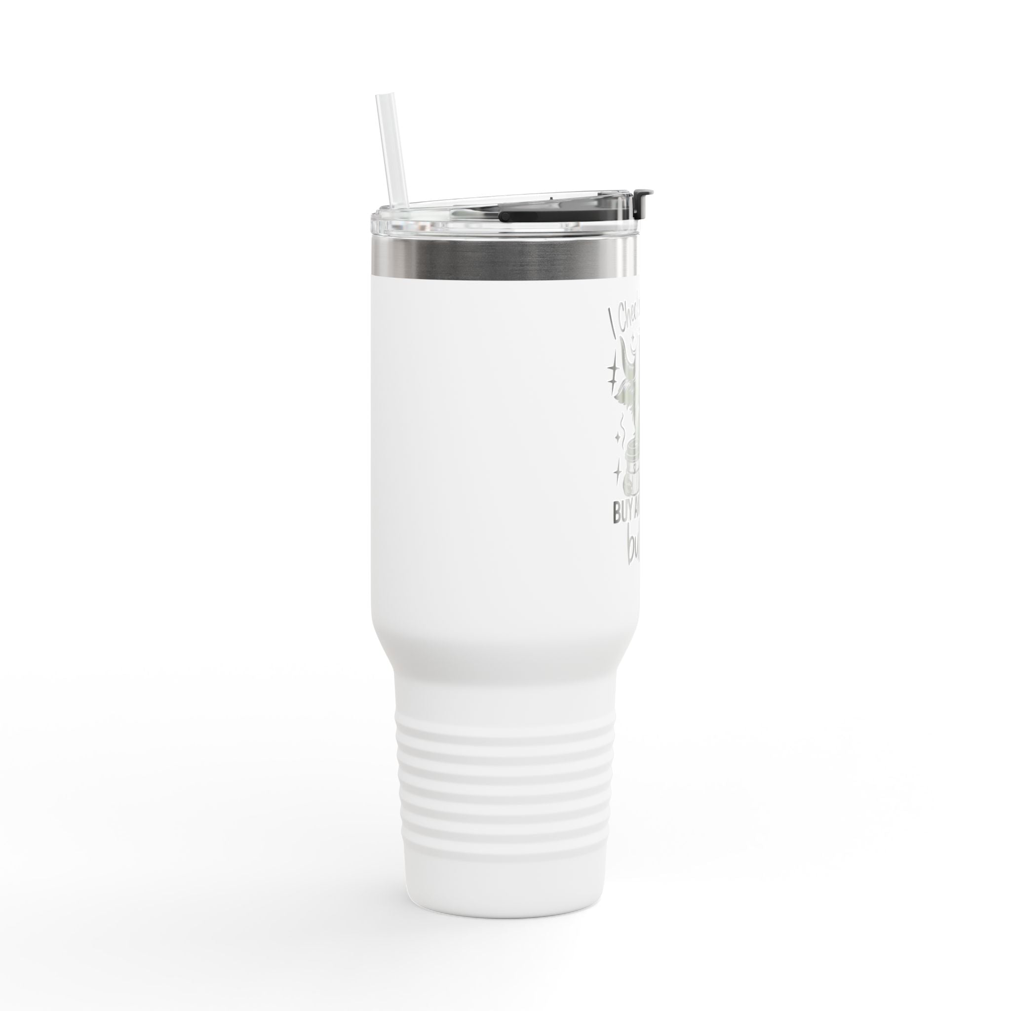 40oz Insulated Travel Mug — "I Checked My Receipt" Highland Cow Design