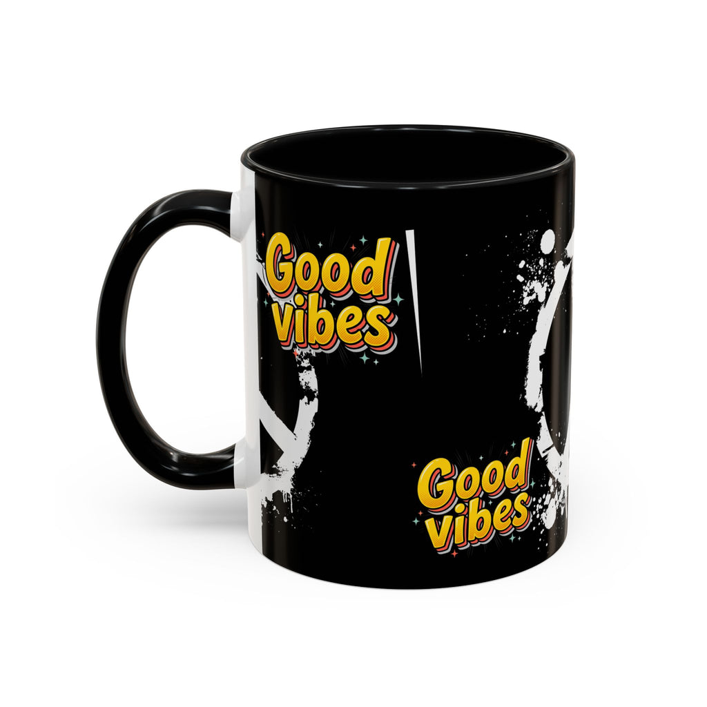 Good Vibes Peace Sign Accent Coffee Mug (11/15oz)