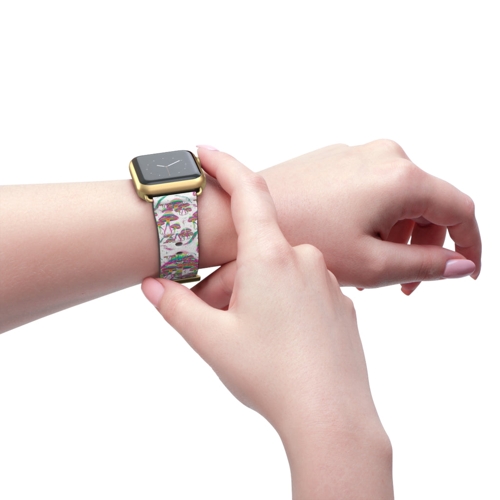 Psychedelic Mushroom Watch Band — Colorful Trippy Flora Strap for Smartwatch