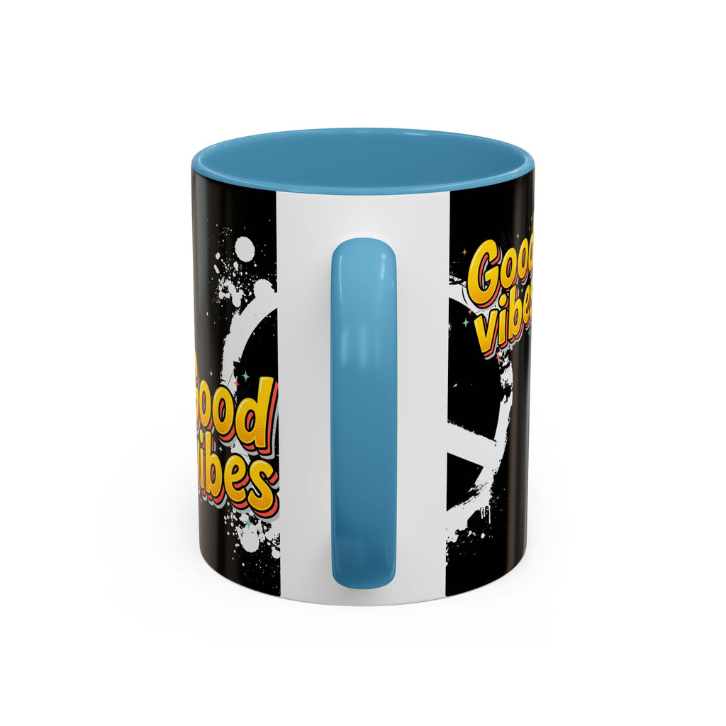 Good Vibes Peace Sign Accent Coffee Mug (11/15oz)