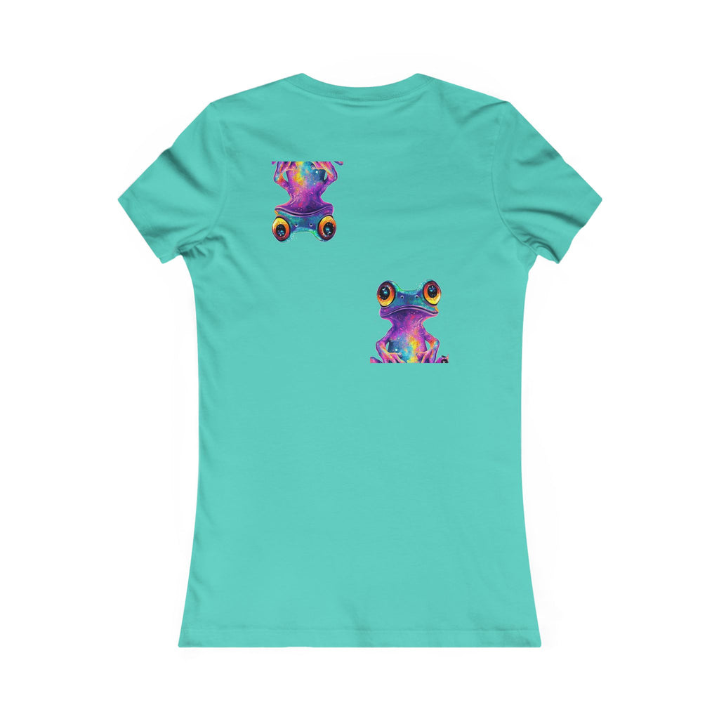 Women's Peace Sign Tee with Colorful Psychedelic Frog Graphic
