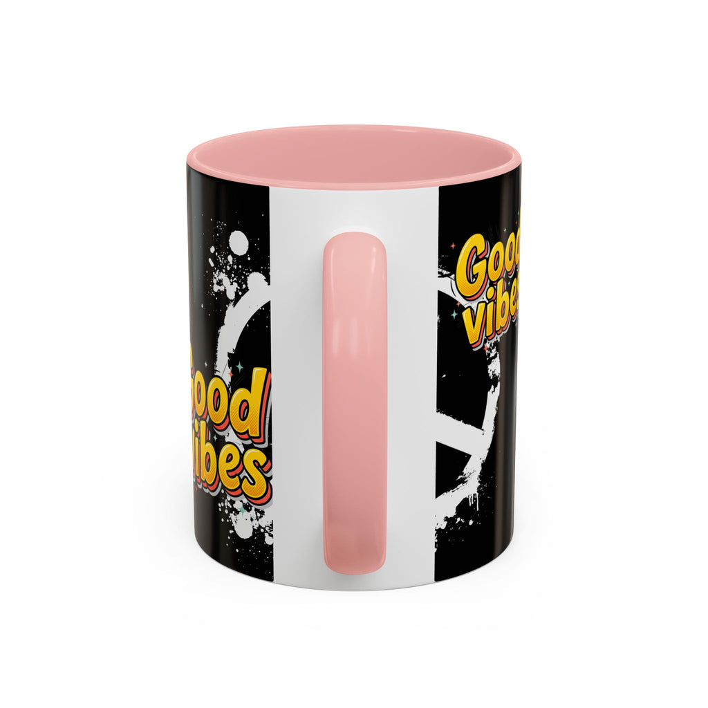 Good Vibes Peace Sign Accent Coffee Mug (11/15oz)