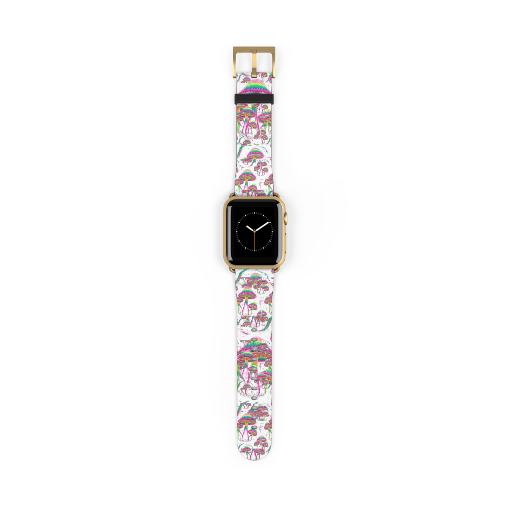 Psychedelic Mushroom Watch Band — Colorful Trippy Flora Strap for Smartwatch