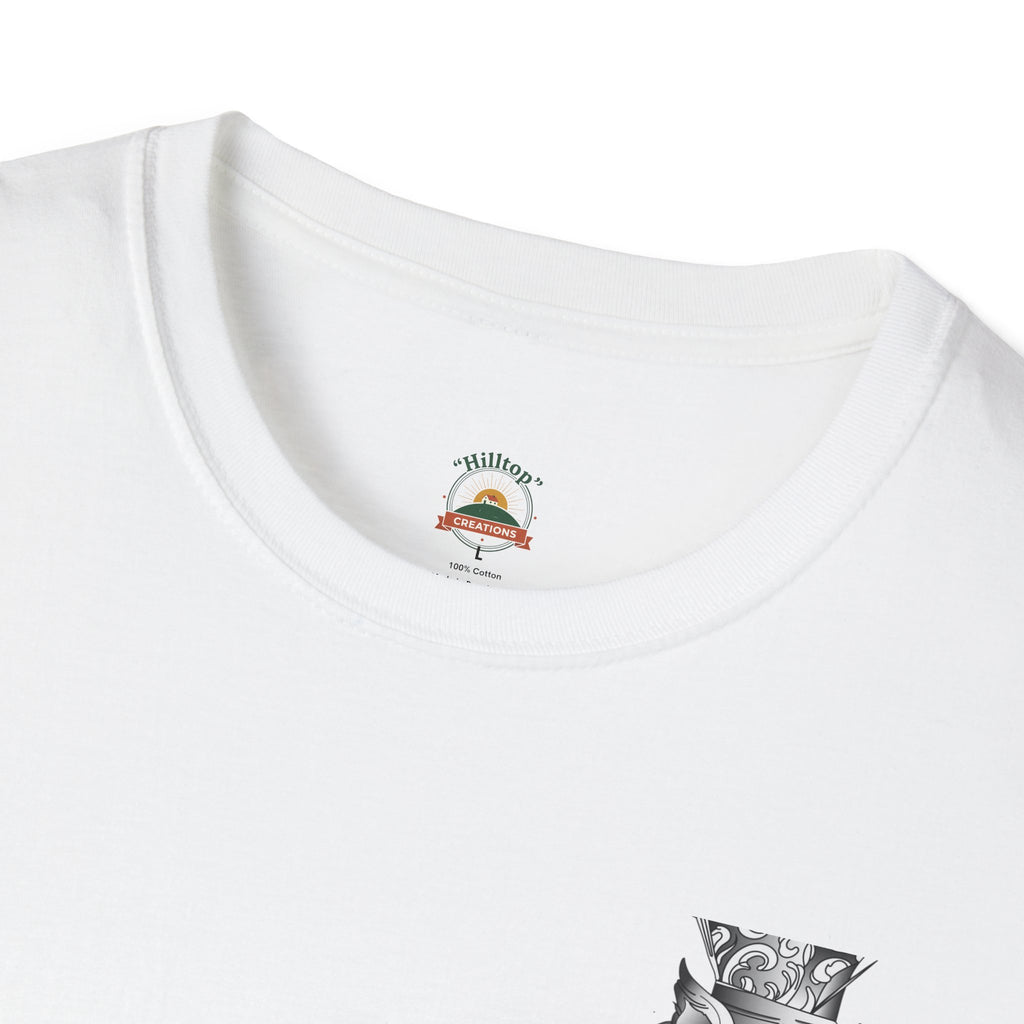 Mad Hatter Graphic T-Shirt — Gothic Alice-in-Wonderland Illustration