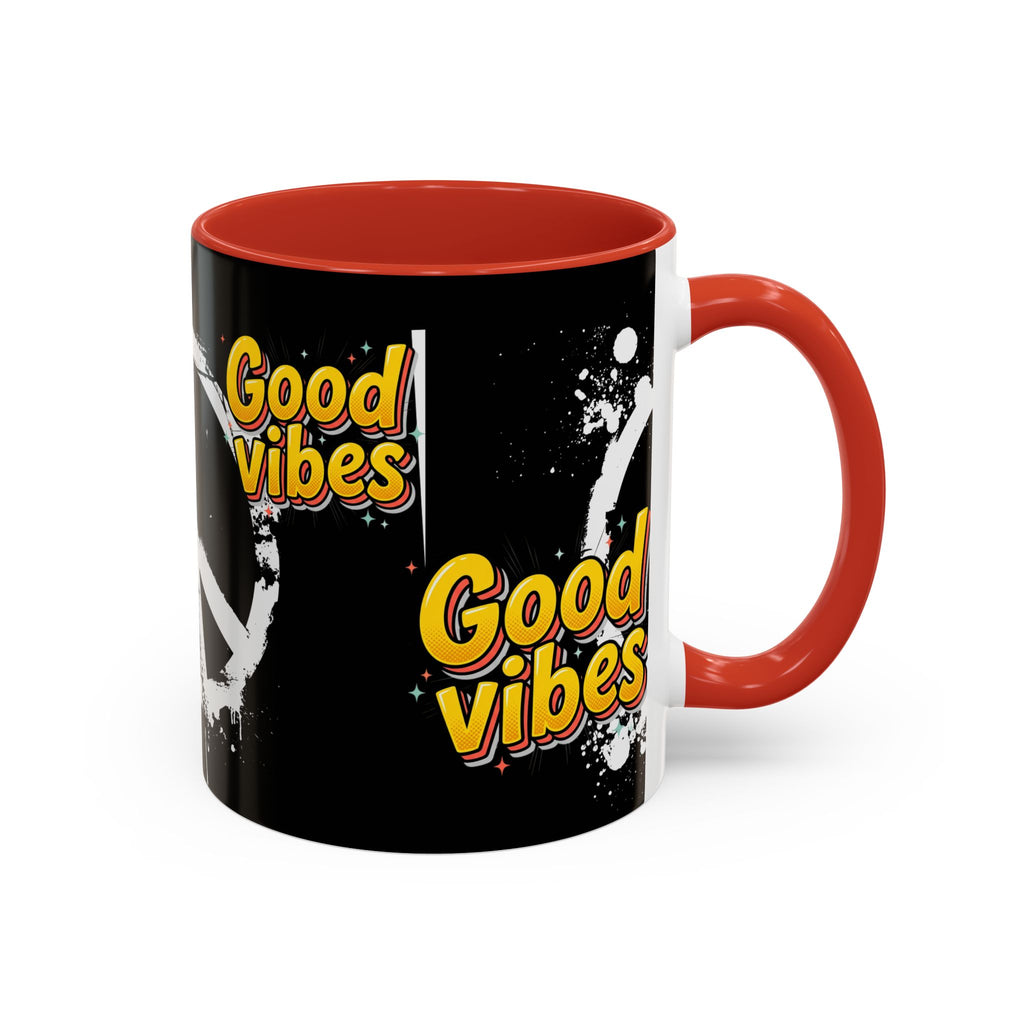 Good Vibes Peace Sign Accent Coffee Mug (11/15oz)