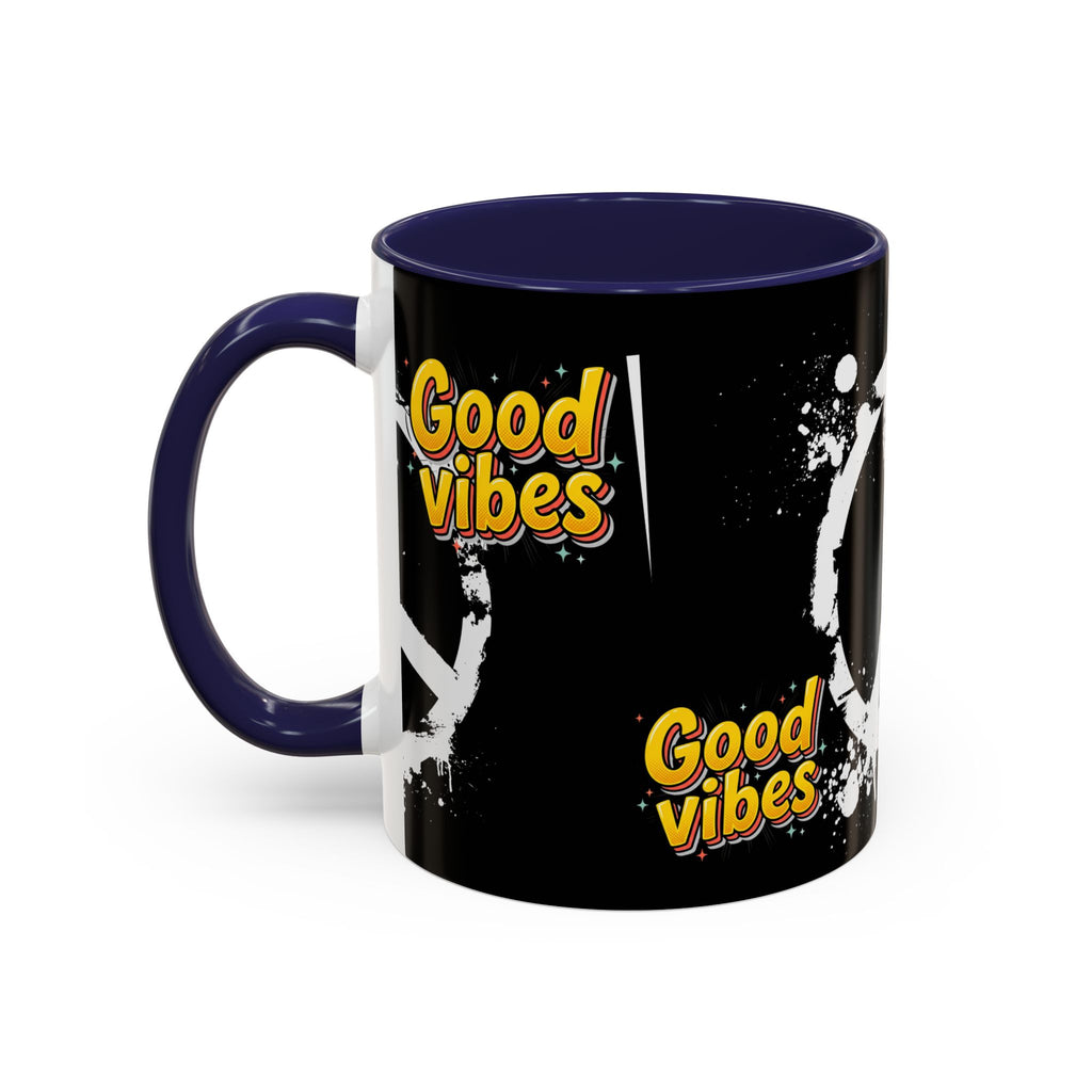 Good Vibes Peace Sign Accent Coffee Mug (11/15oz)