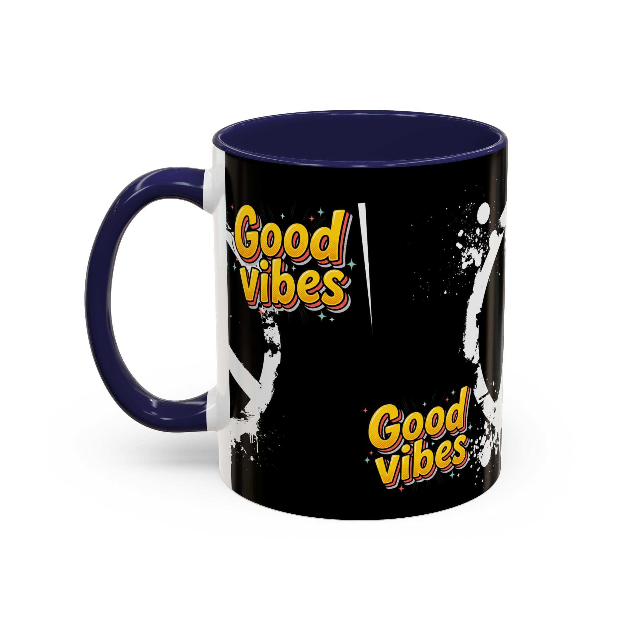 Good Vibes Peace Sign Accent Coffee Mug (11/15oz)
