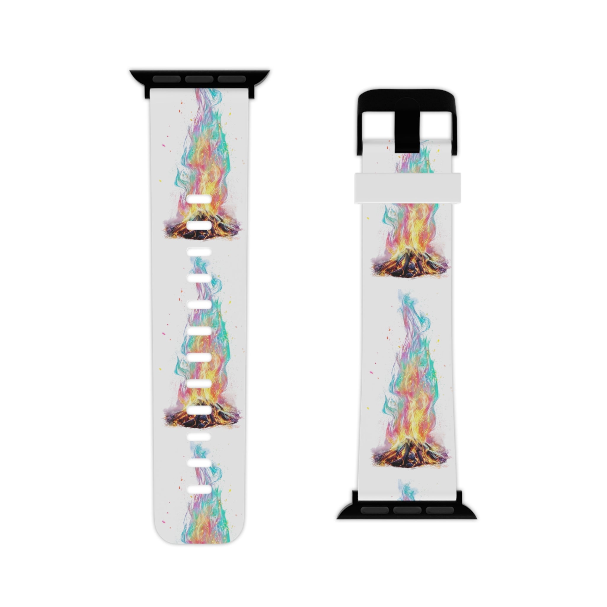 Colorful Campfire Apple Watch Band — Vibrant Bonfire Silicone Strap