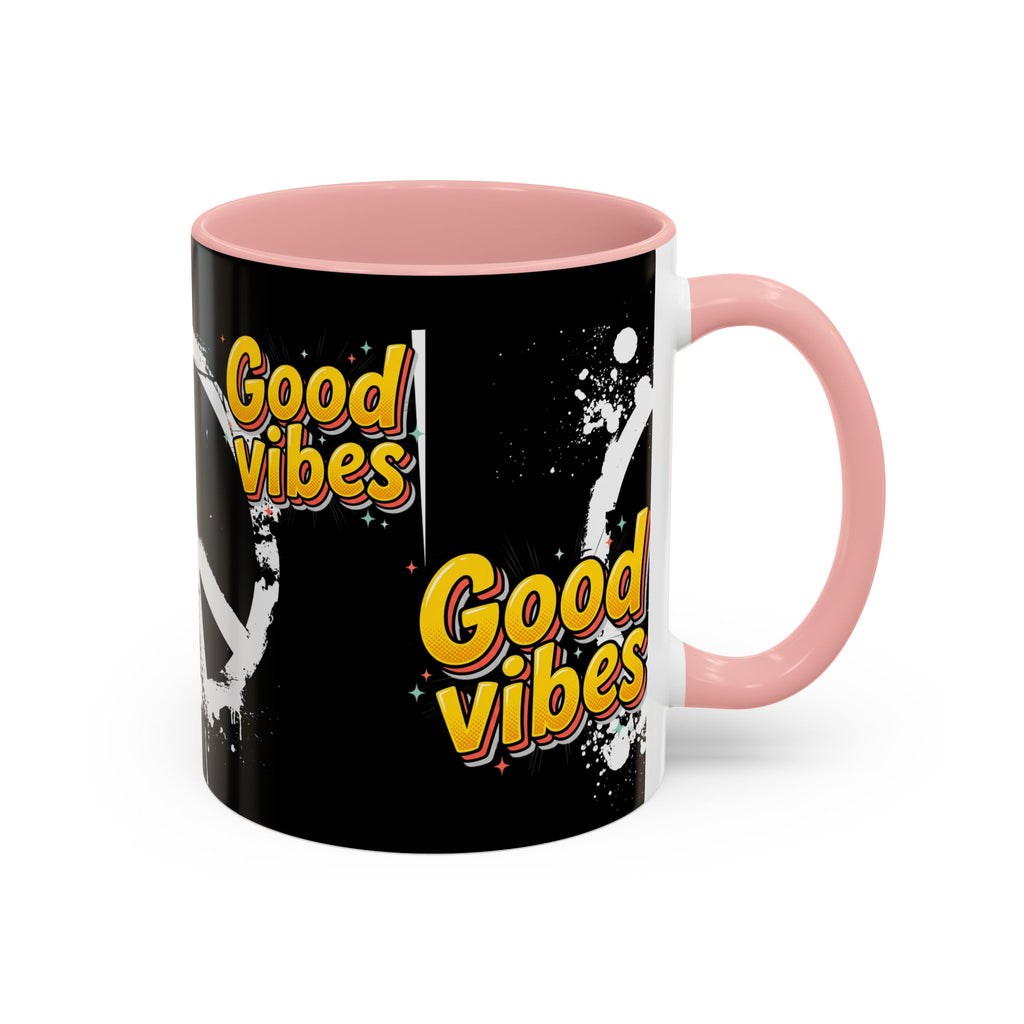 Good Vibes Peace Sign Accent Coffee Mug (11/15oz)