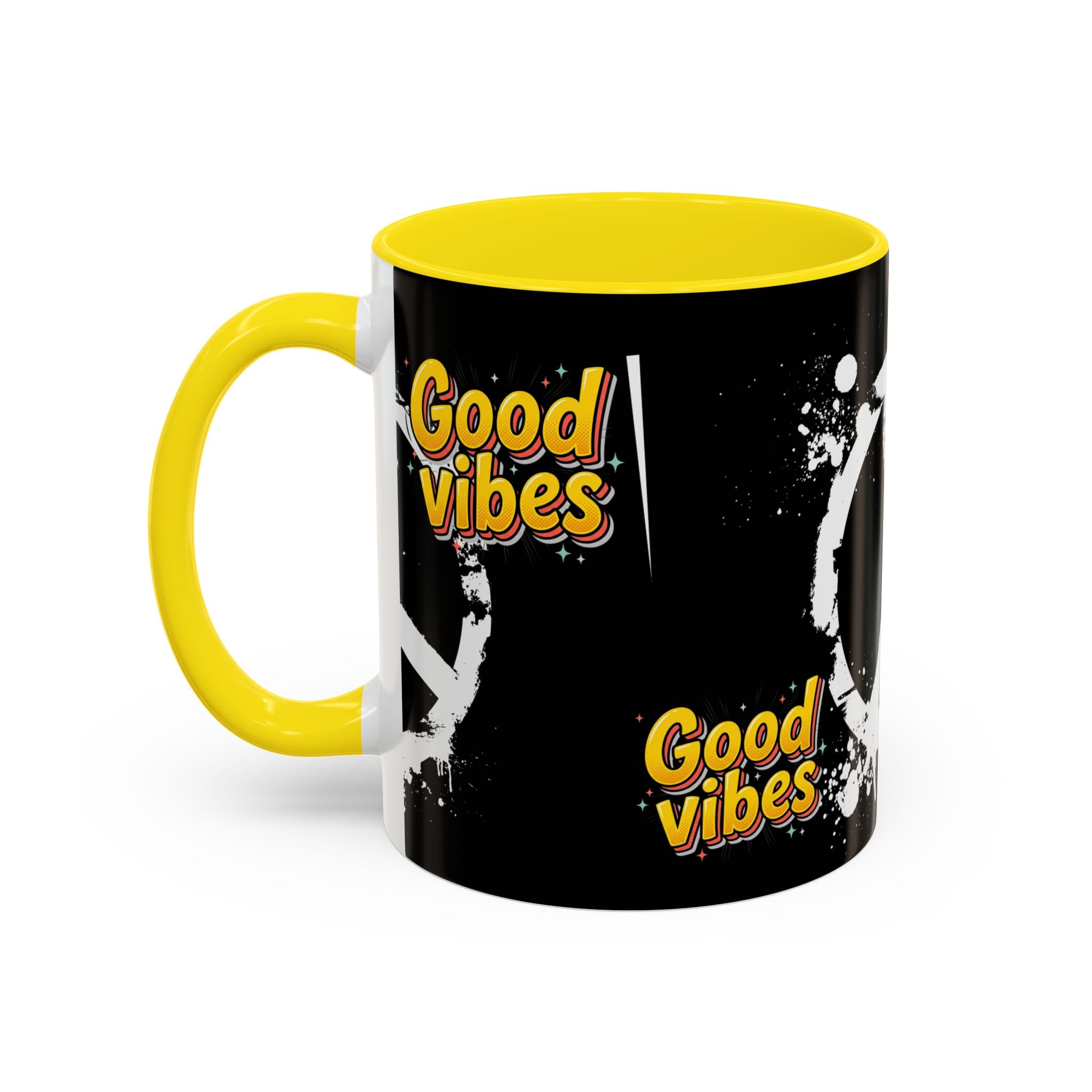 Good Vibes Peace Sign Accent Coffee Mug (11/15oz)