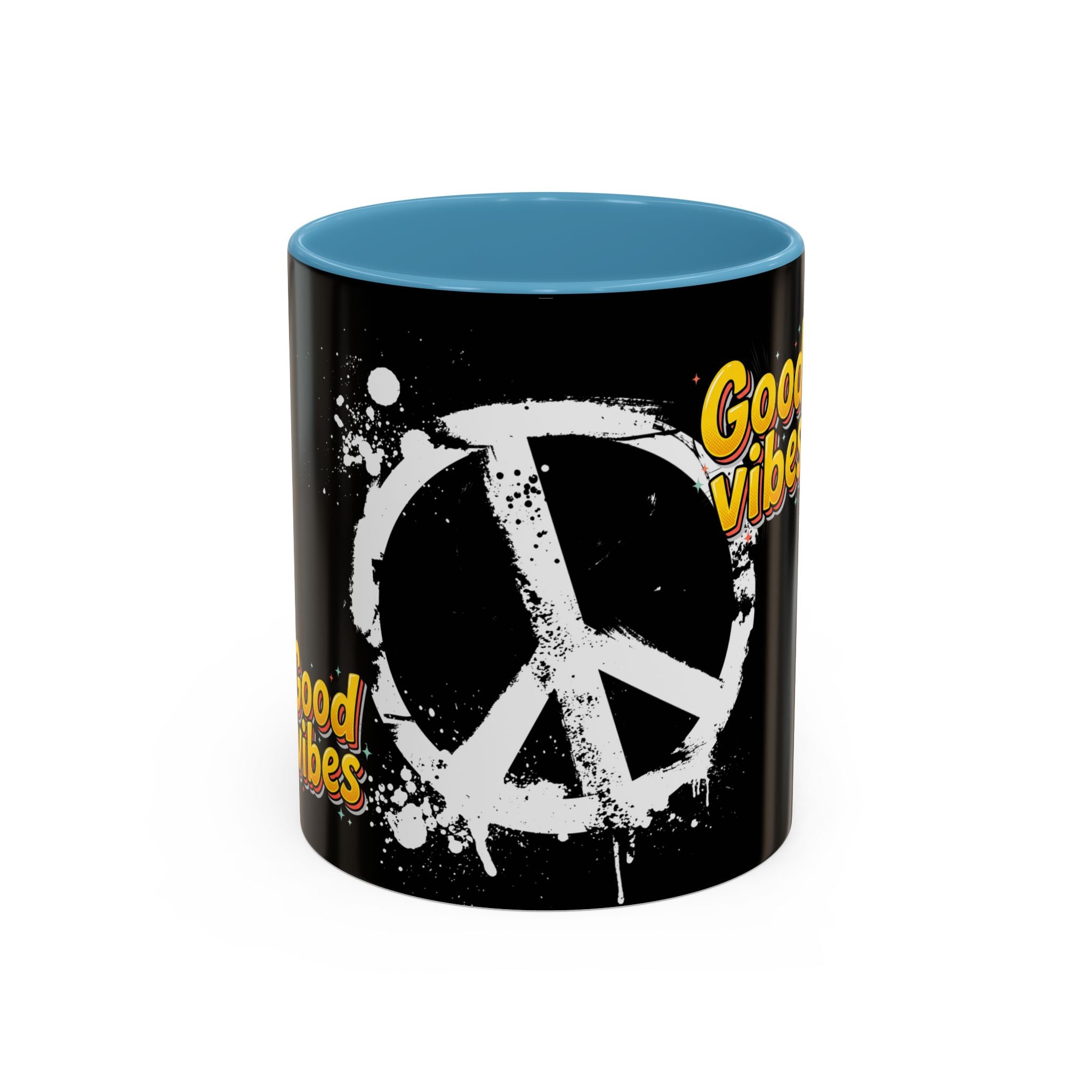 Good Vibes Peace Sign Accent Coffee Mug (11/15oz)