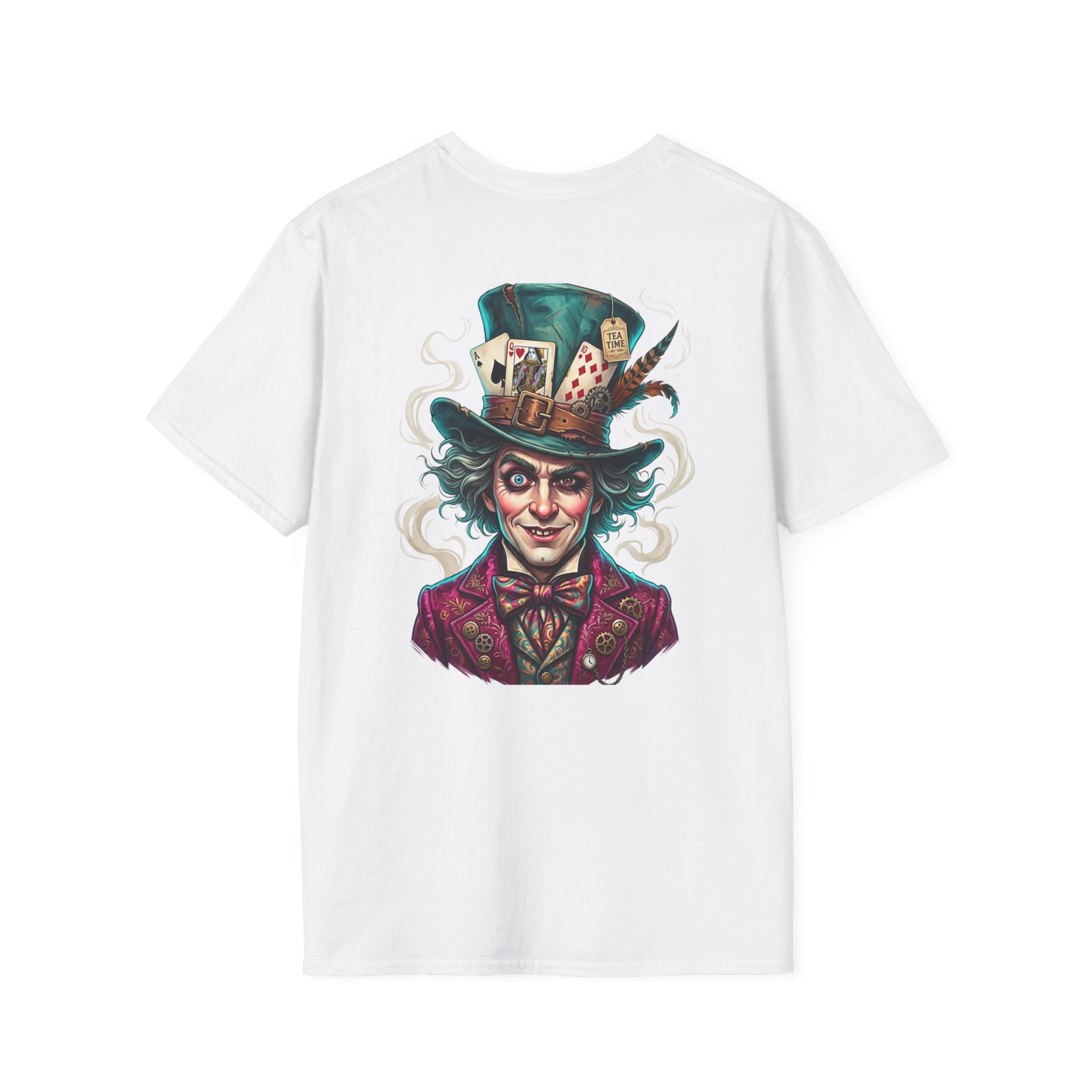 Mad Hatter Graphic T-Shirt — Gothic Alice-in-Wonderland Illustration