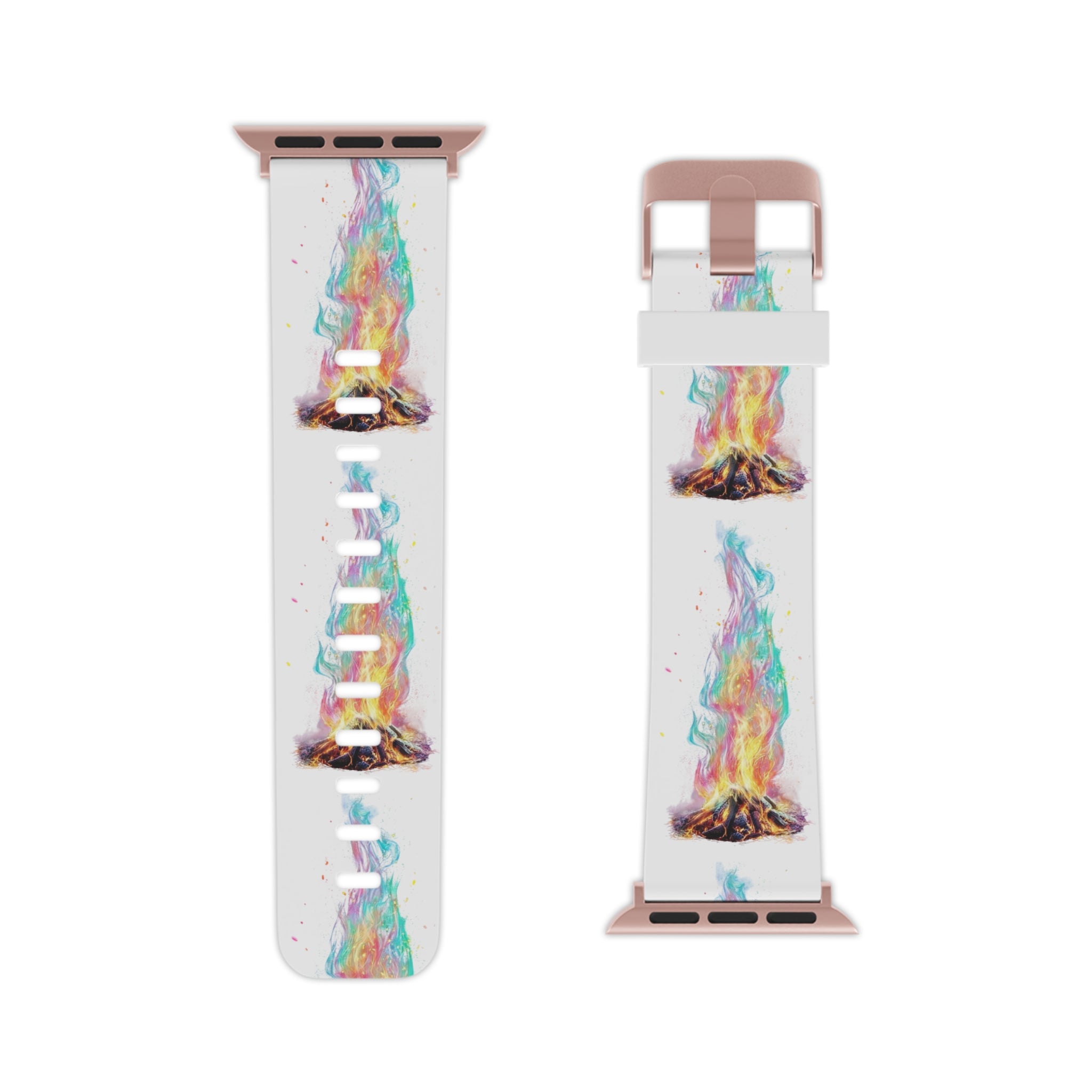 Colorful Campfire Apple Watch Band — Vibrant Bonfire Silicone Strap