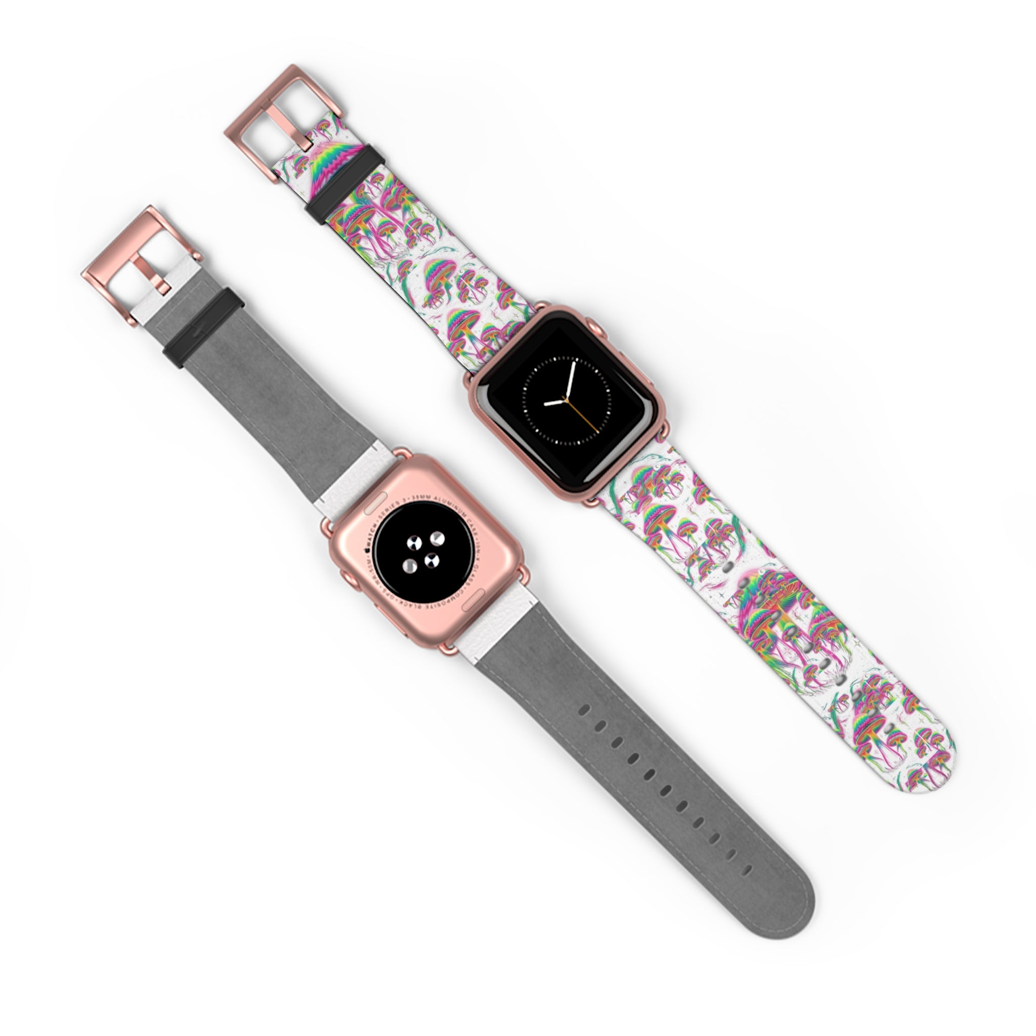 Psychedelic Mushroom Watch Band — Colorful Trippy Flora Strap for Smartwatch