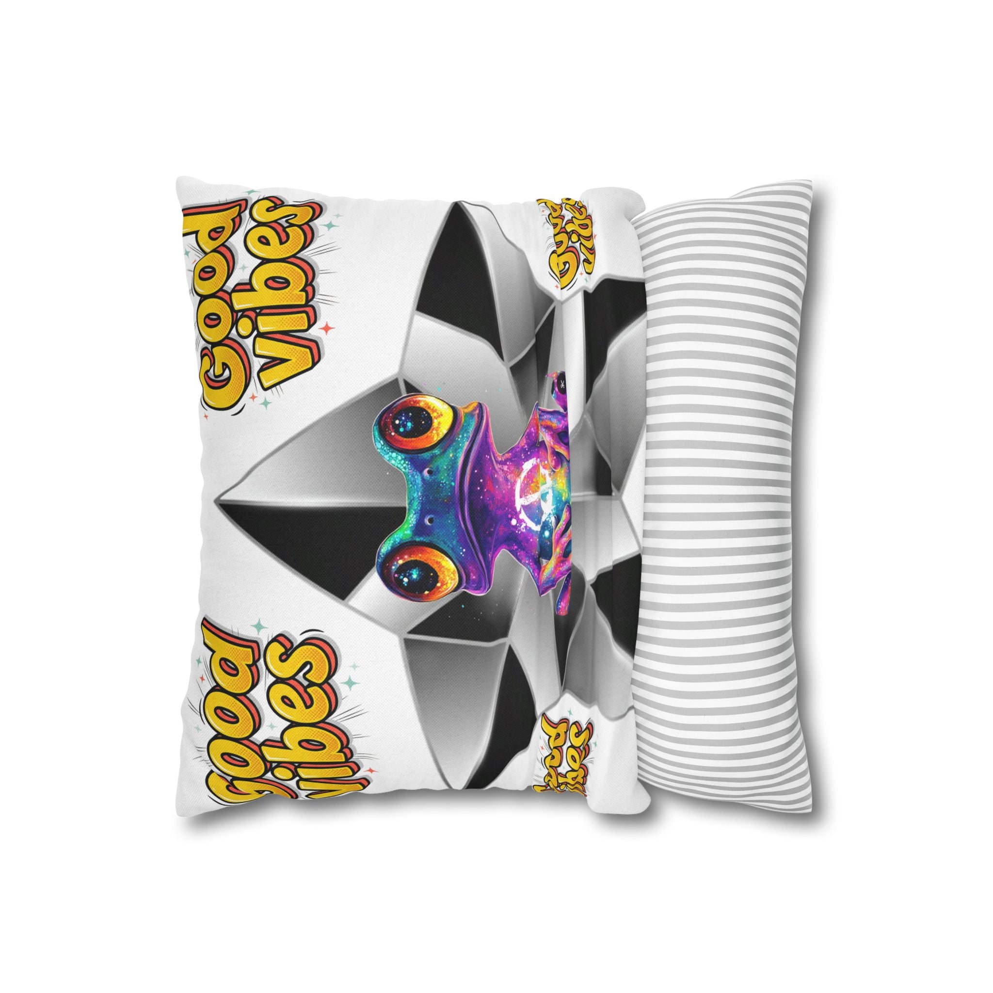 Good Vibes Frog Decorative Pillow