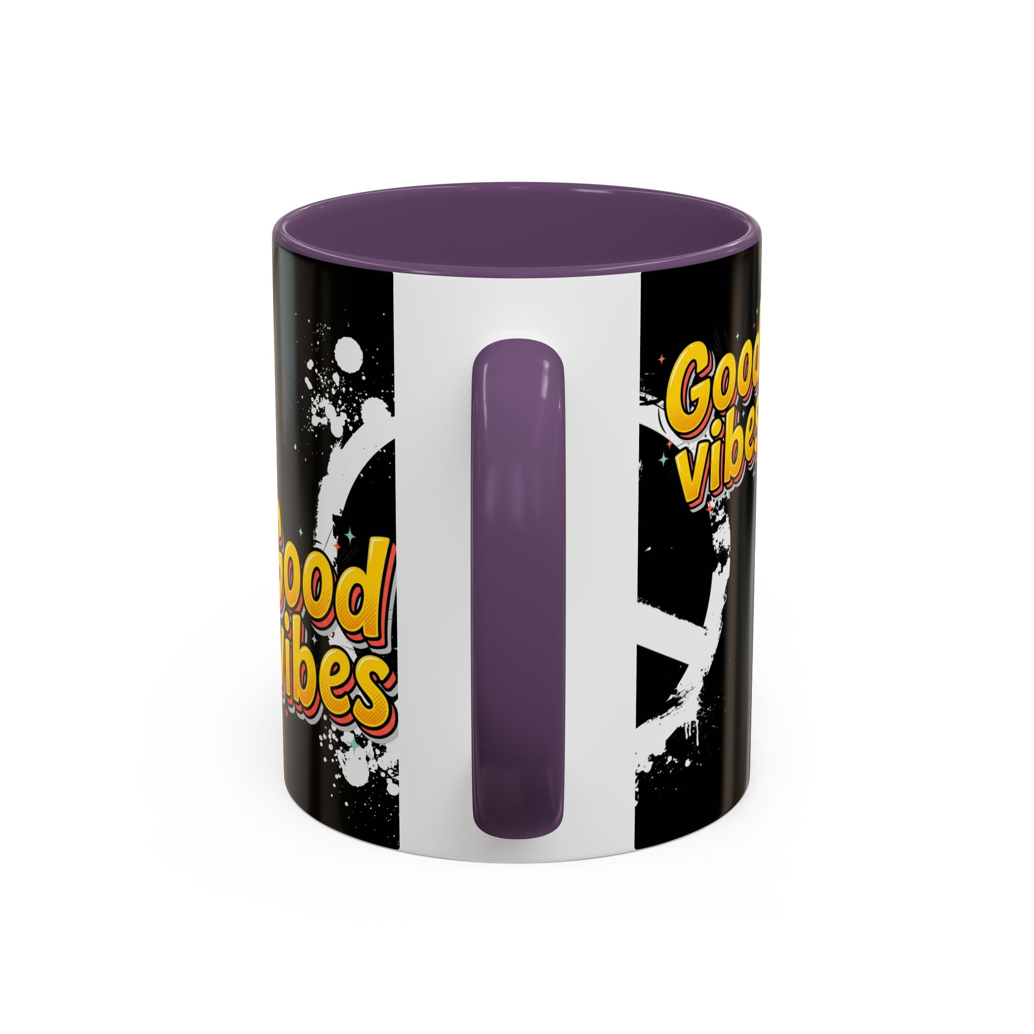 Good Vibes Peace Sign Accent Coffee Mug (11/15oz)
