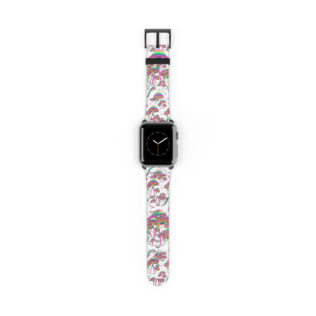 Psychedelic Mushroom Watch Band — Colorful Trippy Flora Strap for Smartwatch