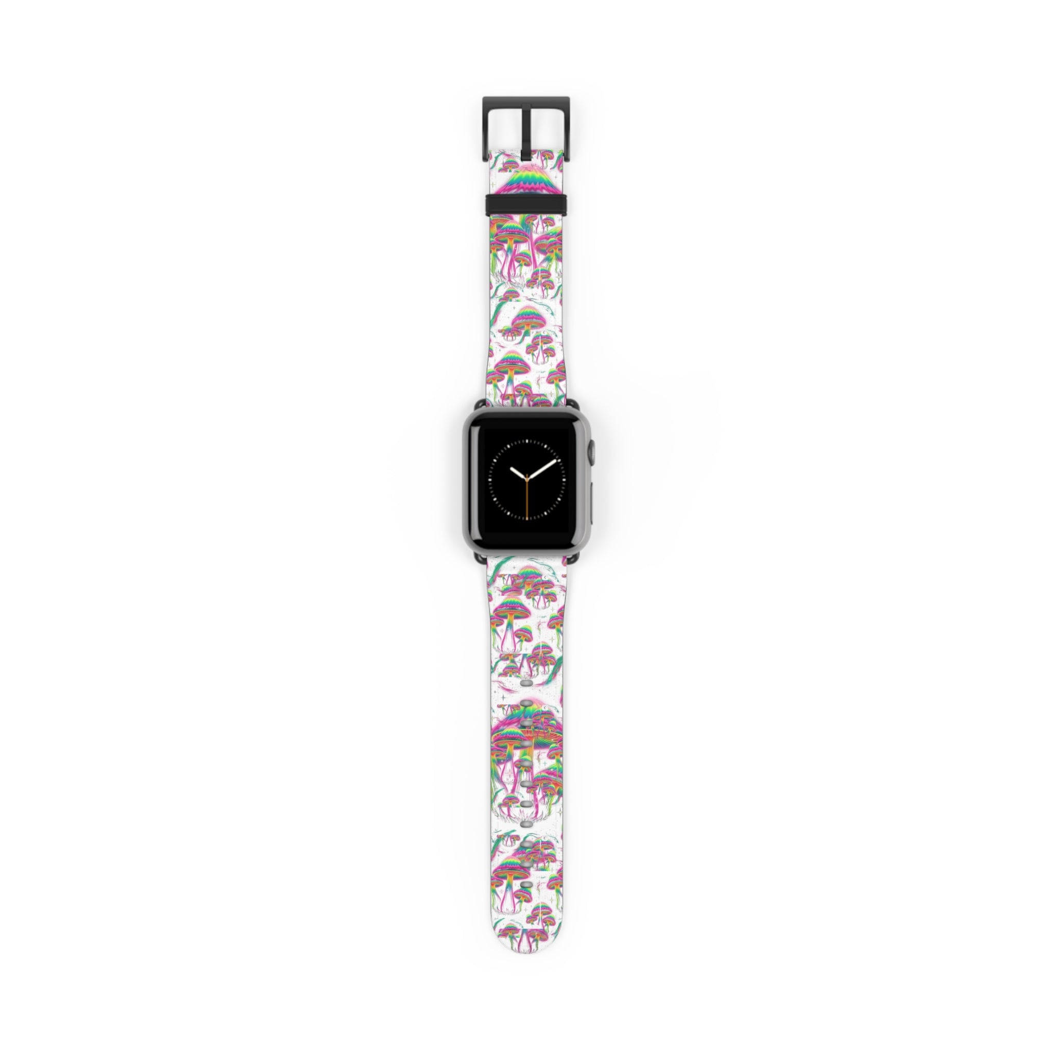 Psychedelic Mushroom Watch Band — Colorful Trippy Flora Strap for Smartwatch