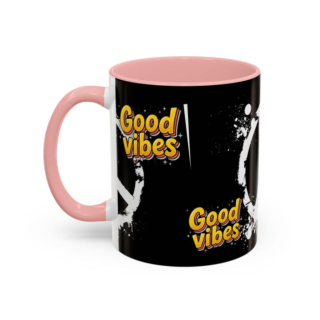 Good Vibes Peace Sign Accent Coffee Mug (11/15oz)