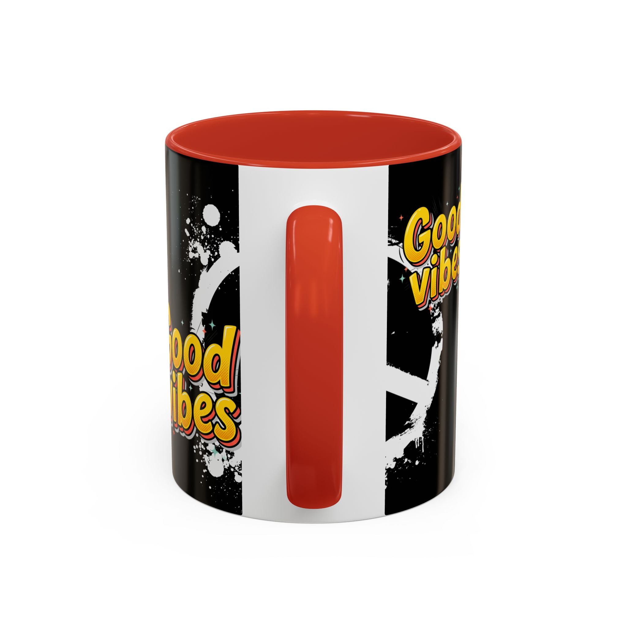 Good Vibes Peace Sign Accent Coffee Mug (11/15oz)