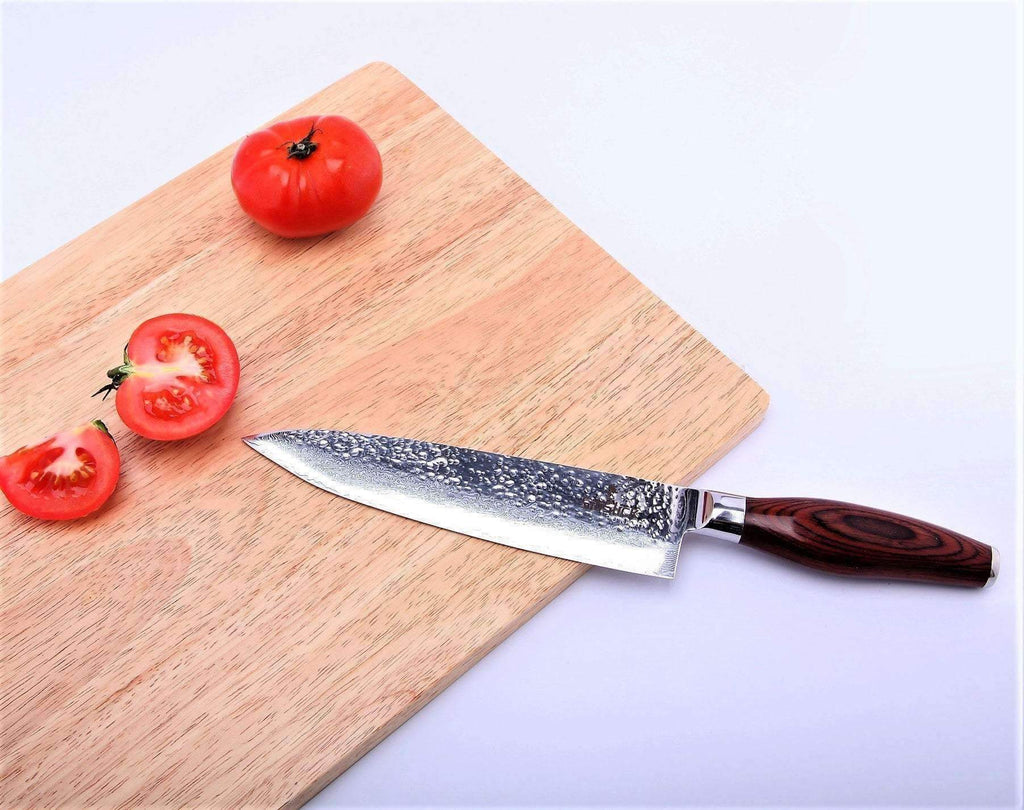 Damascus VG10 Chef Knife - Hammered Blade